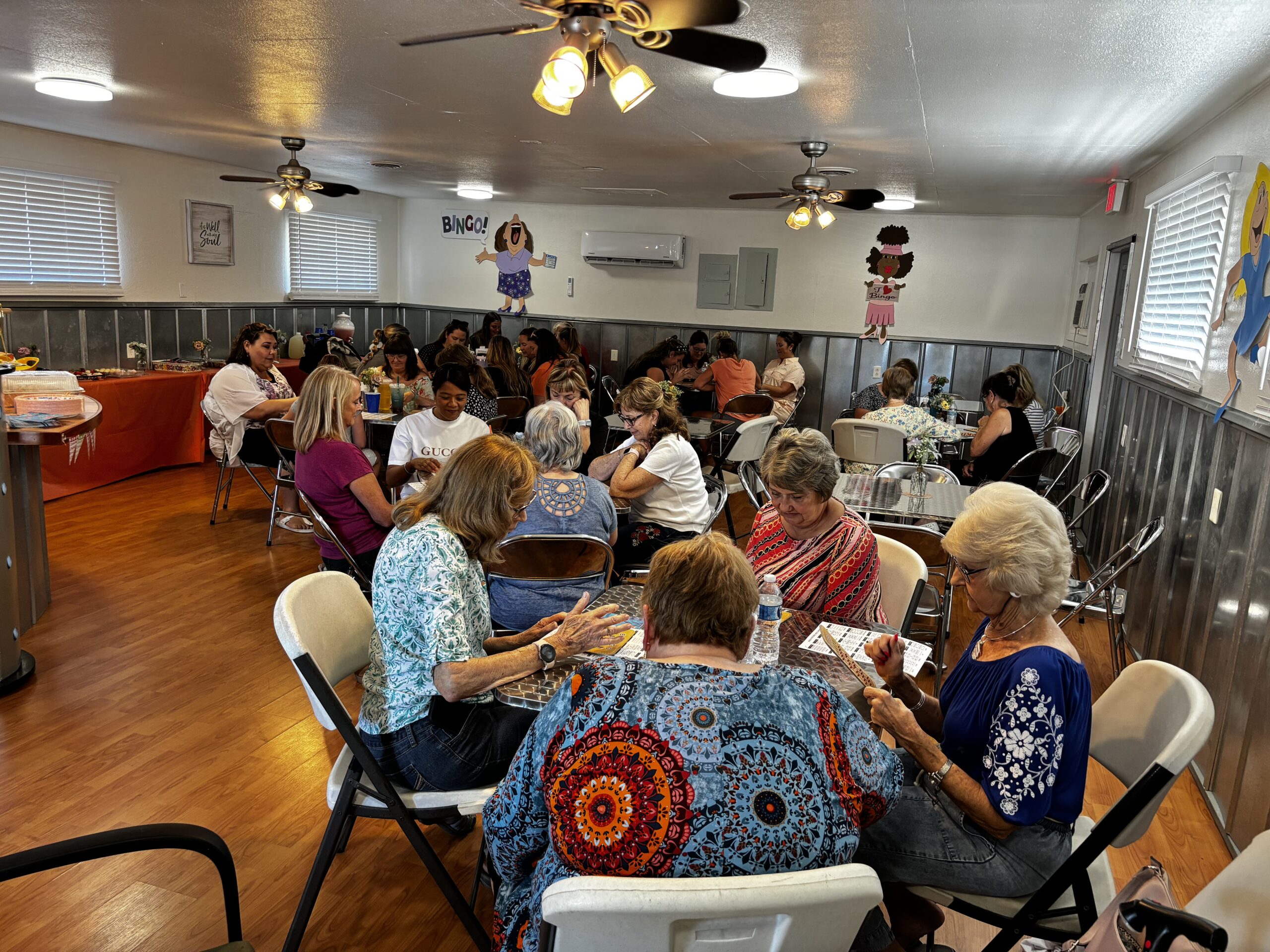 Women gathered together around a table during a Bethany Ladies brunch and fellowship event